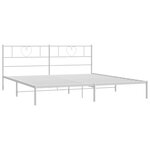 vidaXL Cadre de lit métal avec tête de lit blanc 193x203 cm