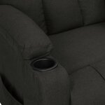 vidaXL Fauteuil inclinable Noir Tissu