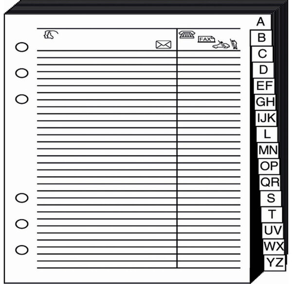 Accessoires Organiseur REPERTOIRE TEL Timer 21 Blanc Recharge 15 x 21 cm QUOVADIS