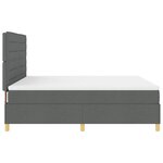 vidaXL Lit box spring avec matelas gris foncé super king tissu