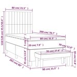 vidaXL Sommier à lattes de lit avec matelas Marron foncé 80x200 cm