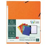 Chemise à élastique sans rabat carte lustrée 355g A4 Orange EXACOMPTA