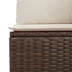 vidaXL Canapé de jardin avec coussins 4 places marron résine tressée