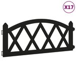 vidaXL Bordures de pelouse 17 Pièces Noir 10 m PP