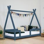 Lit cabane enfant NAKANA 90 x 190 bleu marine