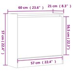 vidaXL Armoire à chaussures noir 60x21x57 cm bois d'ingénierie