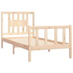 vidaXL Cadre de lit avec tête de lit bois de pin massif 90x200 cm