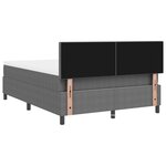 vidaXL Lit à ressorts avec Matelas & Lumière LED Gris 160x200 cm Tissu en velours côtelé