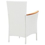 vidaXL Salon de jardin 5 Pièces résine tressée blanc