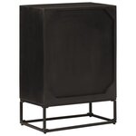 vidaXL Buffet noir 55x30x76 cm bois massif de manguier et fer