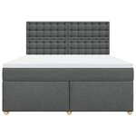 vidaXL Sommier à lattes de lit avec matelas Gris foncé 180x200cm Tissu