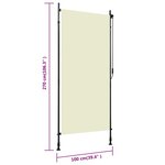 vidaXL Store roulant d'extérieur 100 x 270 cm Crème