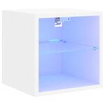 vidaXL Meuble TV mural avec lumières LED blanc 30x28 5x30 cm