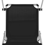 vidaXL Chaise longue pliable avec toit Aluminium et textilène Noir