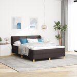 Lit Box Spring vidaXL avec Matelas Marron Foncé 140x190 cm Tissu