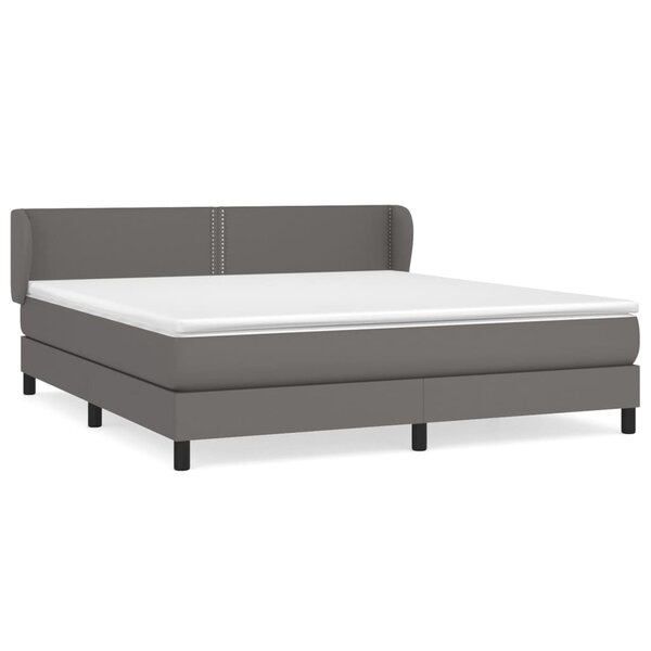 vidaXL Sommier à lattes de lit avec matelas Gris 160x200 cm Similicuir
