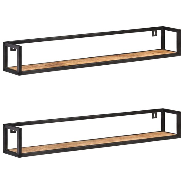 vidaXL Étagères murales 2 Pièces 120 cm Bois de manguier brut