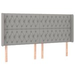 vidaXL Sommier à lattes de lit matelas LED Gris clair 180x200 cm Tissu