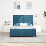 vidaXL Cadre de lit Bleu foncé 160x200 cm Velours
