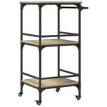 vidaXL Chariot de cuisine chêne sonoma 60 5x50x105cm bois d'ingénierie