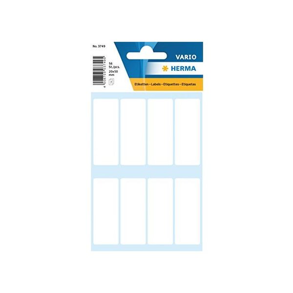 Etui de 56 étiquettes multi-usages 19 x 50 mm blanc herma