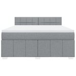 vidaXL Sommier à lattes de lit avec matelas Gris clair 180x200cm Tissu