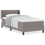 Lit à ressorts vidaXL avec matelas Taupe 100x200 cm Tissu