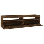 vidaXL Meubles TV avec lumières LED 2 Pièces Chêne fumé 75x35x40 cm