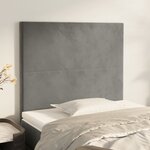 vidaXL Têtes de lit 2 Pièces Gris clair 100x5x78/88 cm Velours