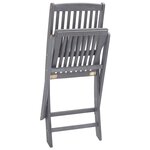 vidaXL Chaises pliables d'extérieur lot de 6 et coussins Bois d'acacia