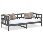 vidaXL Lit de jour sans matelas gris bois de pin massif 80x200 cm