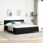 Lit à ressort vidaXL avec matelas Noir Super King Velours