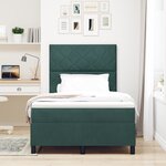 Lit box spring vidaXL avec matelas et LED vert foncé 120x190 cm en velours