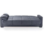 Canapé clic clac 3 places - Gris anthracite - Matelas 14 cm - 130 x 190 cm - MEGAN