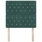Tête de lit vidaXL bouton en cristal tufté vert foncé 90 cm velours