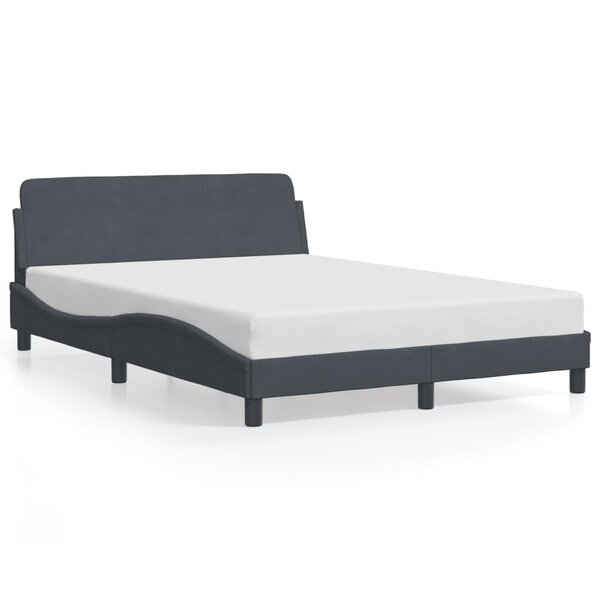 vidaXL Cadre de lit sans matelas gris foncé 120x200 cm velours