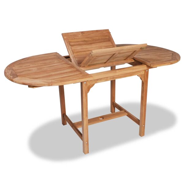 vidaXL Table extensible de jardin (110-160)x80x75 cm Teck solide
