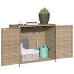 vidaXL Armoire de rangement de jardin beige 83x45x76 cm résine tressée