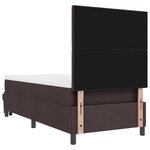 vidaXL Lit avec sommier et banc marron foncé 90x190 cm en tissu