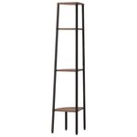 vidaXL Étagère d'angle 4 niveaux Marron foncé et noir 45 5x31 5x150 cm