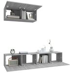 vidaXL Ensemble de meubles TV 3 Pièces Sonoma gris Bois d'ingénierie