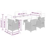 vidaXL Ensemble à manger de jardin et coussins 7 Pièces beige poly rotin