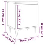 vidaXL Table de chevet chêne fumé 40x30x50 cm bois d'ingénierie