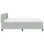 Lit Box Spring vidaXL avec Matelas Gris clair 160x200 cm Velours