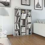 vidaXL Séparateur de pièce/Bibliothèque Gris béton Bois d’ingénierie