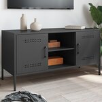 vidaXL Meuble TV noir 100 5x39x50 5 cm acier