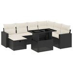 vidaXL Salon de jardin 8 Pièces avec coussins noir résine tressée