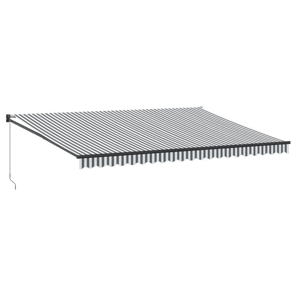 vidaXL Auvent rétractable anthracite et blanc 5x3 m tissu et aluminium