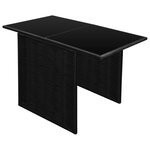 vidaXL Mobilier de bistro 3 Pièces avec coussins Résine tressée Noir