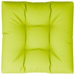 vidaXL Coussin de palette vert brillant 70x70x12 cm tissu